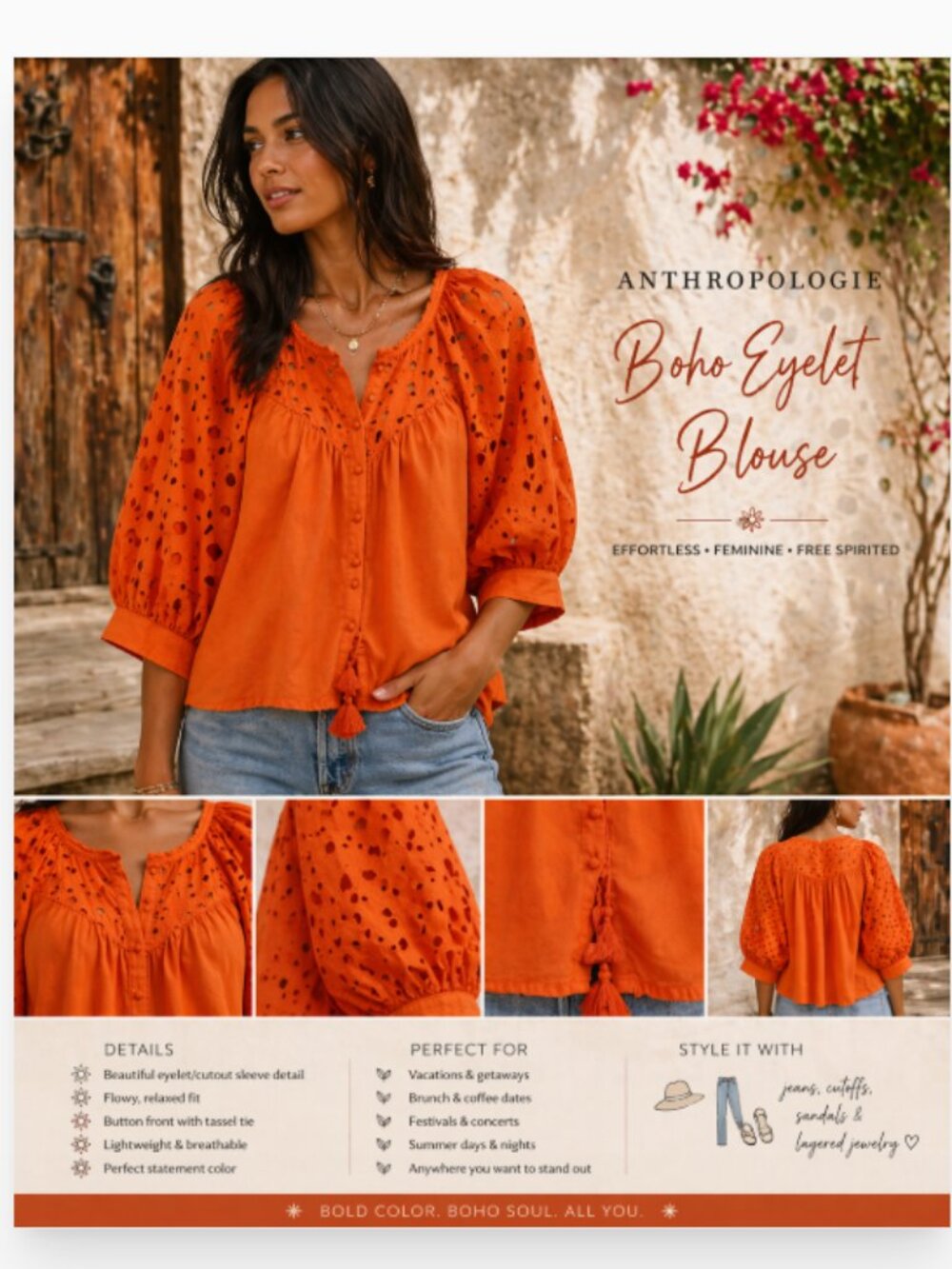 ANTHROPOLOGIE CHANTAL EYELET BLOUSE XS - Picture 3 of 14